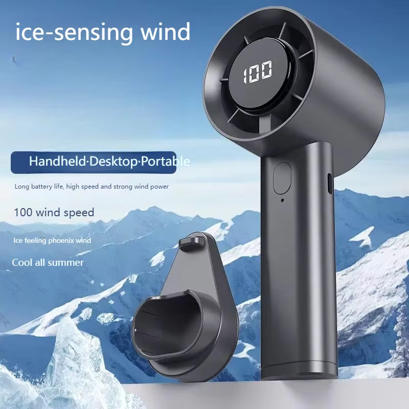 Portable Mini Handheld Fan with LED Display & Semiconductor Cooling – 100 Speed Levels - Image 5