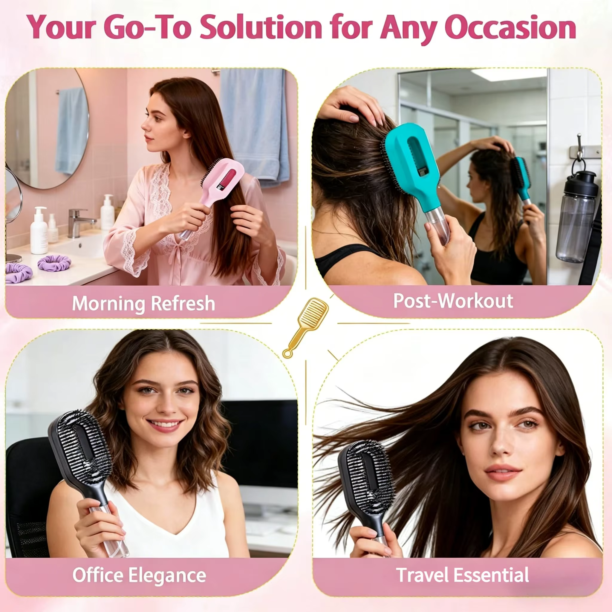 2 in 1 Spray Massage Comb Essential Oil Water Spray Bottle - Image 2