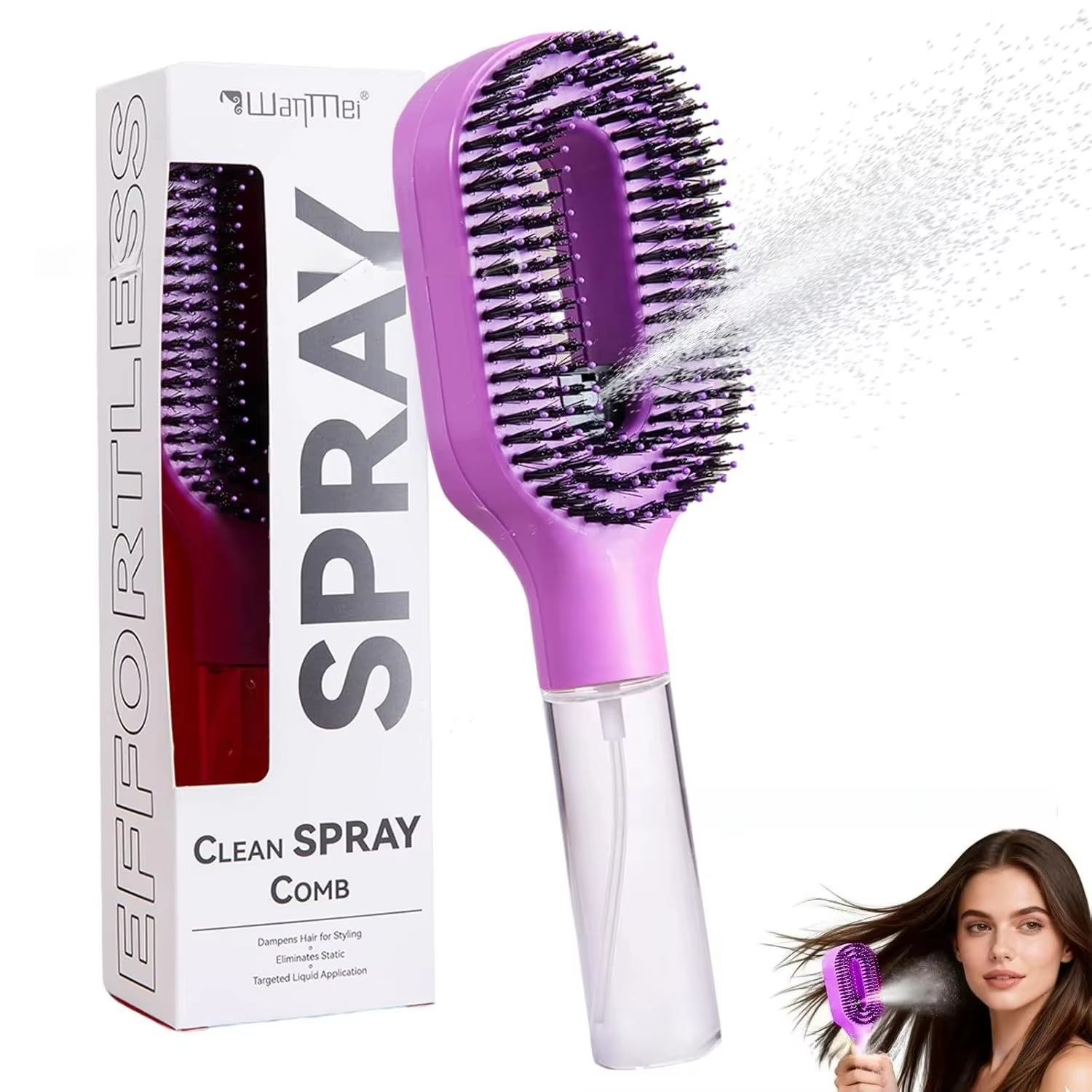 2 in 1 Spray Massage Comb Essential Oil Water Spray Bottle