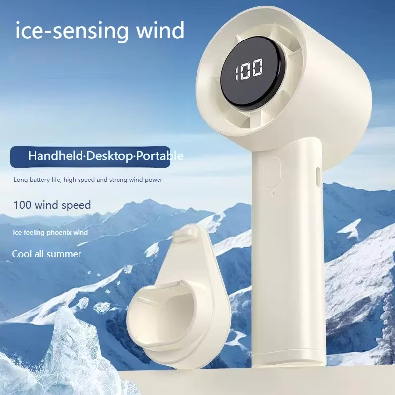 Portable Mini Handheld Fan with LED Display & Semiconductor Cooling – 100 Speed Levels - Image 3