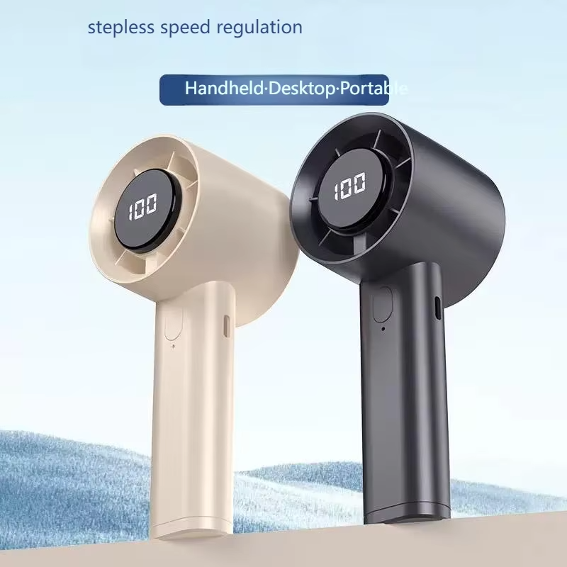 Portable Mini Handheld Fan with LED Display & Semiconductor Cooling – 100 Speed Levels - Image 4