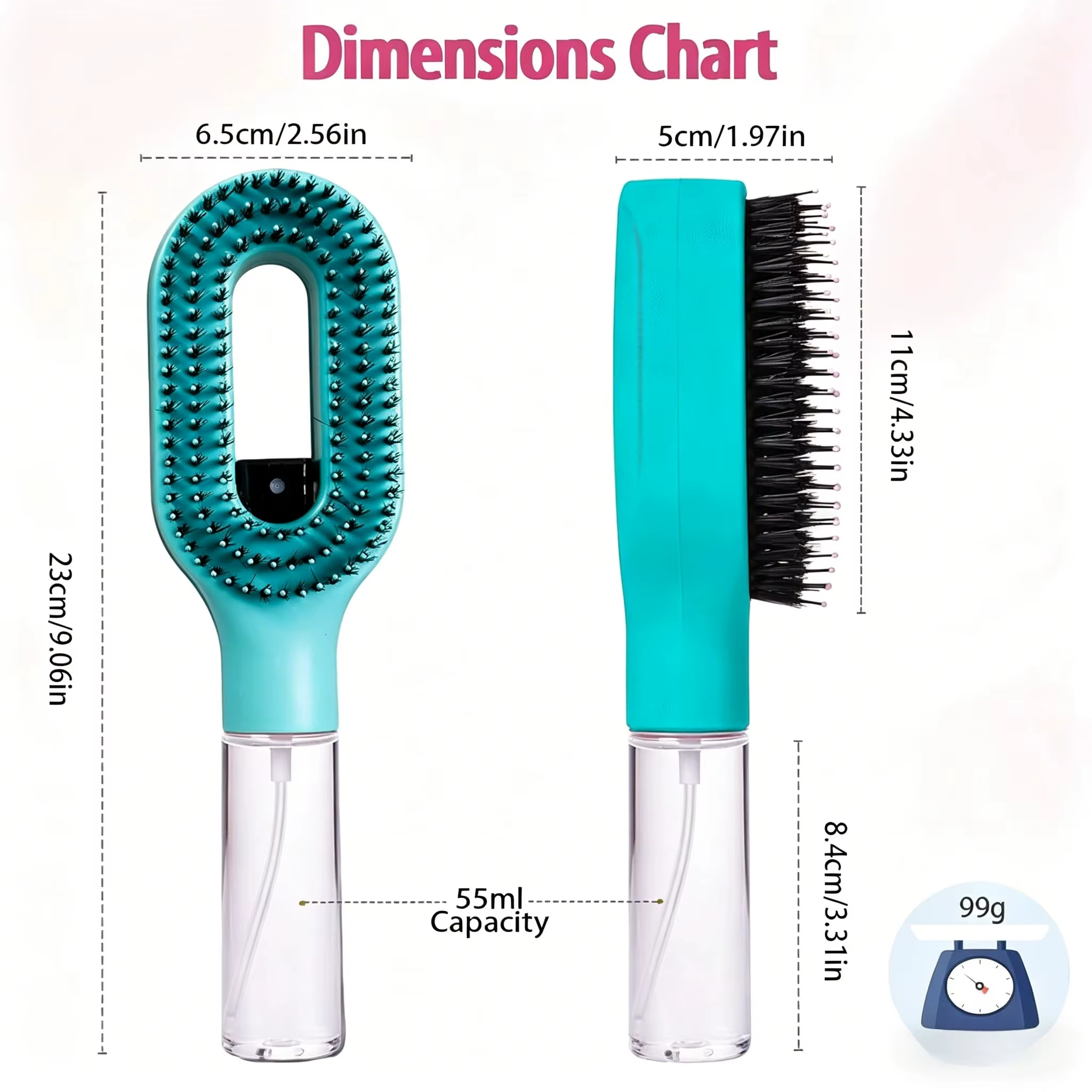 2 in 1 Spray Massage Comb Essential Oil Water Spray Bottle - Image 5